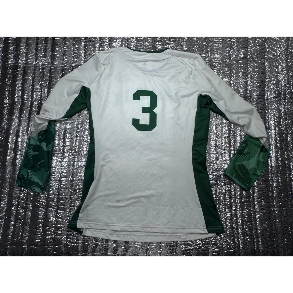 Adidas Hawaii Rainbow Warriors #3 Volleyball Jersey Long Sleeve White Green M